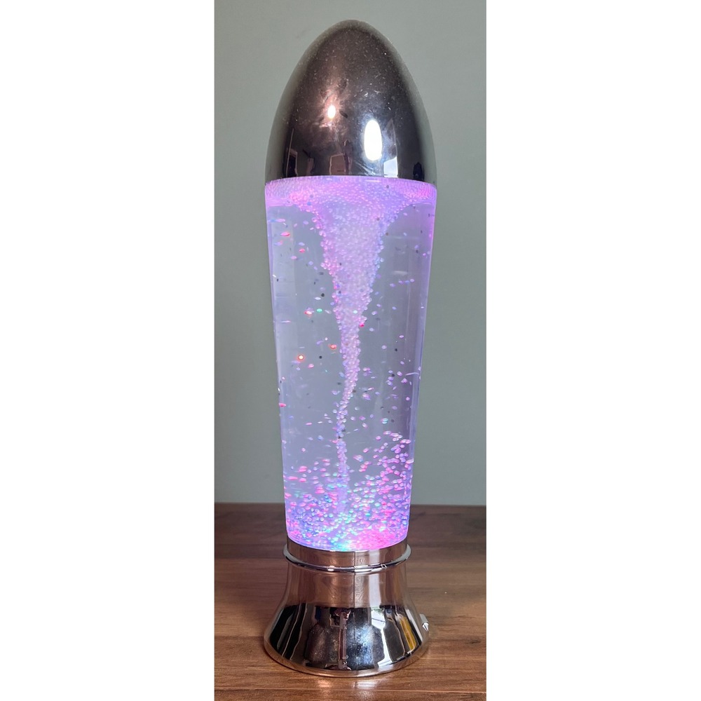 Nuo Bai Qi LED Tornado Glitter Lamp Color Changing Sensory Rocket Light Silver - Picture 1 of 3